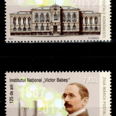 Romania 2012, LP 1947, Ziua Marcii, Victor Babes, seria, MNH! LP 12,90 lei