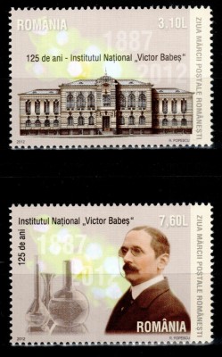 Romania 2012, LP 1947, Ziua Marcii, Victor Babes, seria, MNH! LP 12,90 lei foto