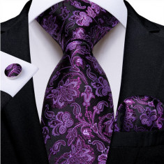 Set cravata + batista + butoni - matase - model 425