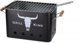 Gratar dreptunghiular Grill King, 32x20x20 cm, zinc, negru, Excellent Houseware