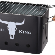 Gratar dreptunghiular Grill King, 32x20x20 cm, zinc, negru