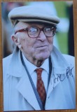 Autograf pe fotografie al scriitorului sloven Boris Pahor din Trieste, Italia, supravietuitor al Holocaustului