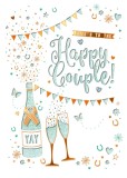 Felicitare - Wedding - Champagne &amp; Bunting | Great British Card Company
