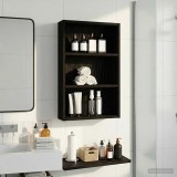 vidaXL Dulap de perete pentru baie Stejar Negru 40 x 10 x 60,5 cm 889352