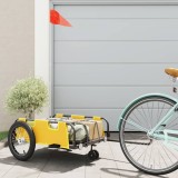 VidaXL Remorcă de bicicletă, galben, textil oxford și fier