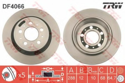 Disc frana VOLVO S60 I (2000 - 2010) TRW DF4066 foto