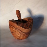 Mojar cu pistil Rustic din lemn de măslin