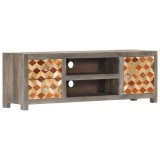 Cumpara ieftin Comoda TV, gri, 120 x 30 x 40 cm, lemn masiv de mango