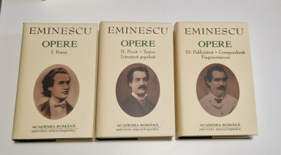 Mihai Eminescu - Opere, volumele 1, 2, 3 EDITIE DE LUX foto
