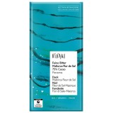 Ciocolata amaruie Vivani 75% cacao cu flori de sare, eco, 80g