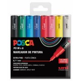 Set 8 markere, Posca PC1M, Fine Tip Pen, Multicolor