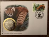 Bhutan - FDC cu medalie, fauna wwf