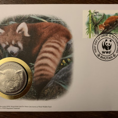 Bhutan - FDC cu medalie, fauna wwf