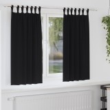 vidaXL Perdele opace cu perdele 2 pcs Negru 175 x 140 cm Poliester