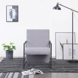 vidaXL Fotoliu, gri deschis, material textil
