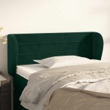 vidaXL Tăblie de pat cu aripioare verde &icirc;nchis 93x23x78/88 cm catifea 3117323