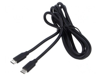 Cablu USB 2.0 USB C 1,5m negru PVC 60W foto