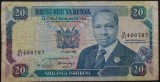 Bancnota exotica 20 SHILINGI - KENYA, anul 1991 * cod 124