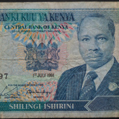 Bancnota exotica 20 SHILINGI - KENYA, anul 1991 * cod 124