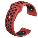 Cumpara ieftin Curea silicon compatibila Fossil Gen 5 Smartwatch, telescoape Quick Release, 22mm, Rosu/Negru, Very Dream