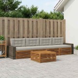 vidaXL Set de canapele de exterior 5 pcs Natural și gri deschis 3383009