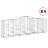 Cumpara ieftin Cosuri gabion arcuite 9 buc, 400x50x120/140 cm, fier galvanizat