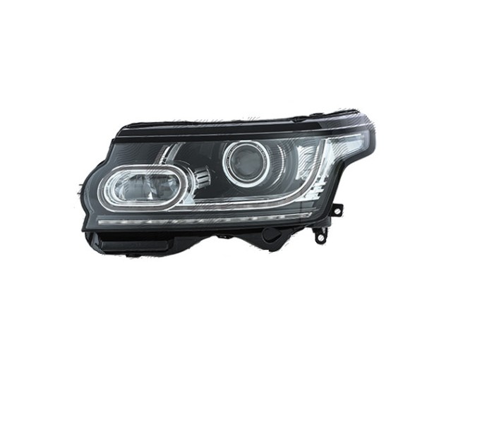 Far Land Rover Range Rover (L405), 11.2012-12.2017, montare fata, stanga, asistenta faza lunga; cu lumina de zi; D3S; electric; negru; fara motor; cu