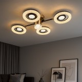 Lustra Led Eleganta Cu Design Geometric, 114W, Lumina Reglabila 3000&ndash;6500K