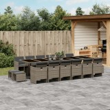 Gossi set mobilier de gradina cu perne, 17 piese, gri, poliratan