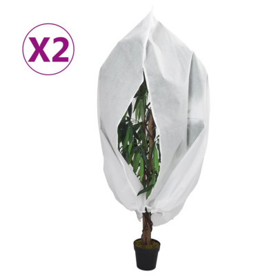 vidaXL Protecție de fleece plante cu fermoar 2 buc 70 g/m&amp;sup2; 1,55x1,55 m foto