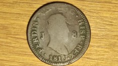 Spania - moneda de colectie rara - 8 maravedis 1815 ? J - Ferdinand VII (Jubia) foto