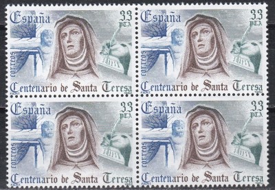 Spania 1982 - 400 de ani de la moartea Theresiei de Avila, Bloc de 4, MNH foto