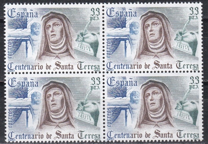 Spania 1982 - 400 de ani de la moartea Theresiei de Avila, Bloc de 4, MNH