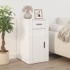 Birou vidaXL Alb Extralucios 40x49x75 cm Lemn Prelucrat cu Sertar si Dulap
