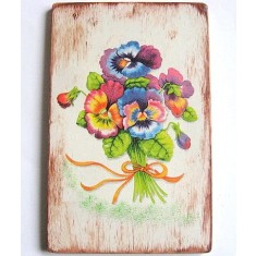 Tablou cu buchet de panselute, tablou pe ipsos 24355