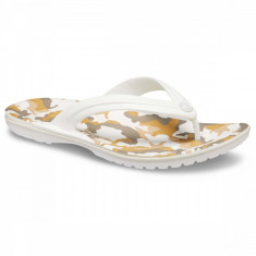 Șlapi Crocs Crocband Printed Flip Alb - White/Multi