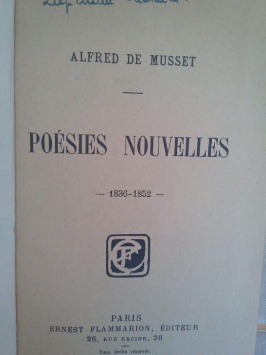 Alfred De Musset - Poesies nouvelles - 1836 - 1852