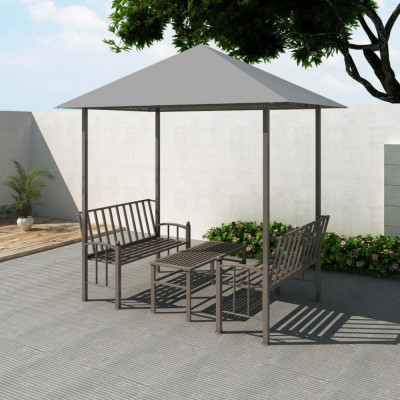 Pavilion de grădină cu masă și bănci, antracit, 2,5x1,5x2,4 m foto