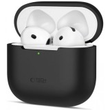 Husa Tech-Protect Silicone pentru Apple AirPods 4, Neagra