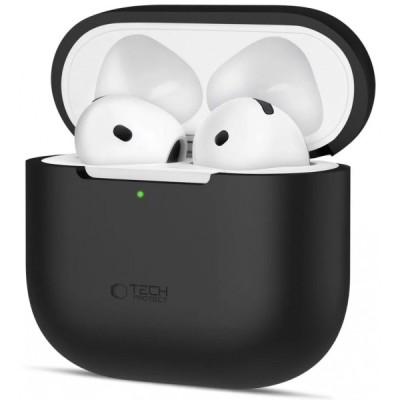 Husa Tech-Protect Silicone pentru Apple AirPods 4, Neagra foto