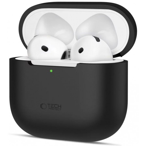 Husa Tech-Protect Silicone pentru Apple AirPods 4, Neagra