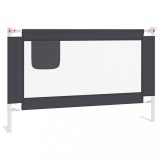 Cumpara ieftin Balustrada de protectie pat copii, gri inchis, 120x25 cm textil