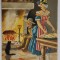 LE COCHON DE LAIT FARCI , CARTE POSTALA ILUSTRATA , LITOGRAFIE SEMNATA JEAN PARIS , CU RETETA CULINARA PE VERSO , TEXT IN LB. FRANCEZA , 1946