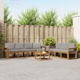 vidaXL Set de canapele de exterior 8 pcs Gri natural și deschis 3366119