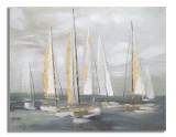 Mauro Ferretti Pictura Pe P&acirc;nză Barcă Aurie cm 100X2,8X80 | Aosom Romania