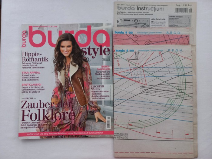 Revista BURDA STYLE, NR. 9/ 2009 CU INSTRUCȚIUNI ȘI TIPARE