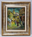 Nicolcea Spineni - Biserica Baratia, Ulei/Carton, 24x19 cm, Semnat, Album Pictura cu Certificat Autenticitate