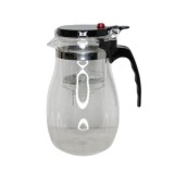 Infuzor Ceai/Cafea 950ml, Sticla, Filtru Fier &amp; PVC, Termorezistent, Design Modern