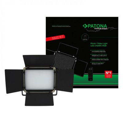 Lampa foto-video PATONA Premium cu 216 LED-uri WW/RGB si temperatura reglabila cu telecomanda -4288 foto