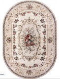 Cumpara ieftin Covor Oval Model Lotos 535-106, Marime 60 x 110 cm, Bej, Crem, Inaltime Fir 8 mm, Antialergic, Polipropilena, Living, Dormitor, Sufragerie, Birou
